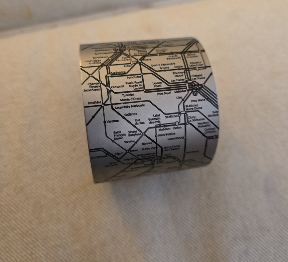 Silver Map Of Paris‎ Design Wearable Cuff